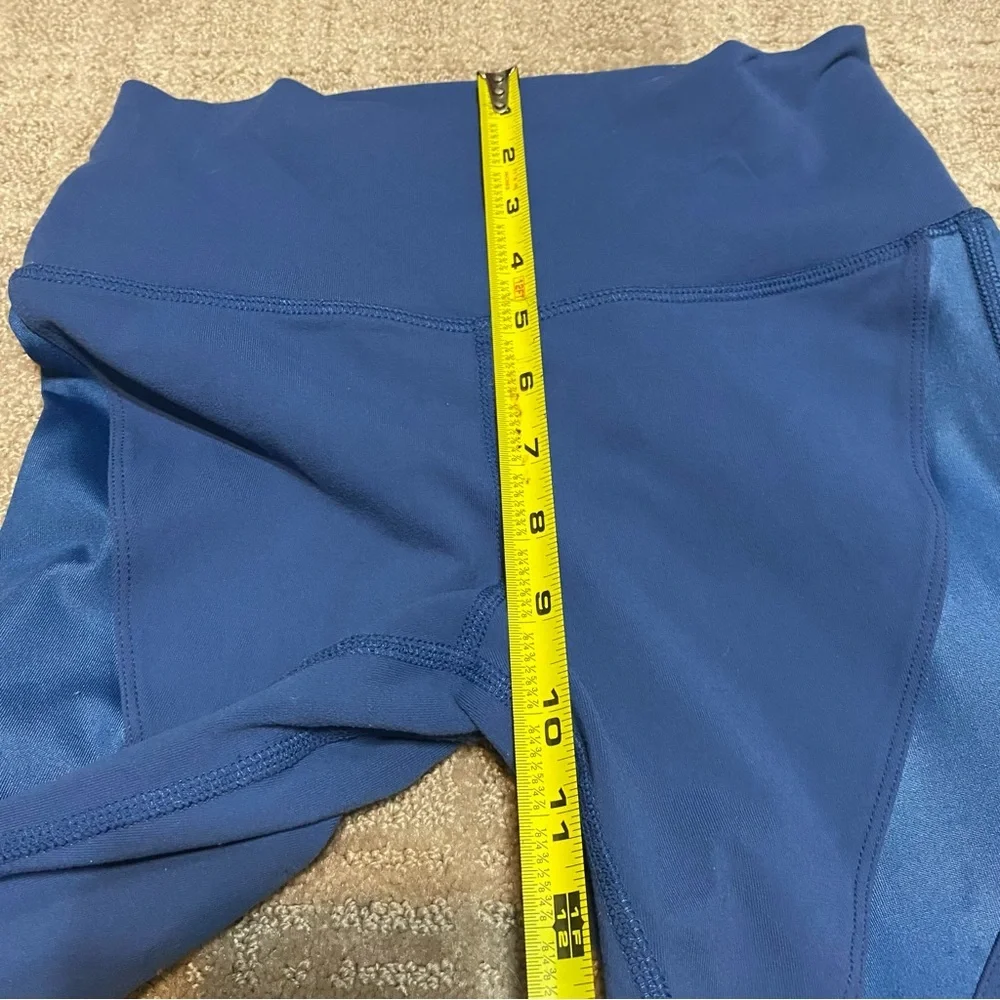 {ALO Yoga} Blue Athletic Yoga Leggings With Mesh Panels~ Size XS-S